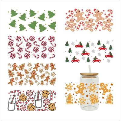 3D UV DTF Transfers Stickers 16oz Cup Wraps Merry Christmas Printed - Other