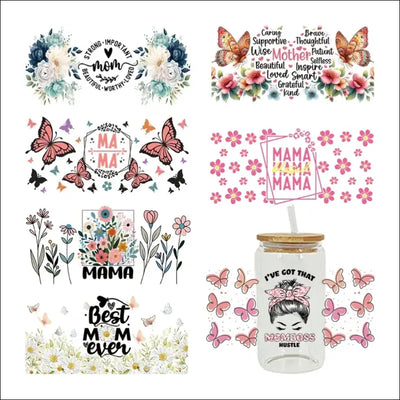 3D UV DTF Transfers Stickers 16oz Cup Wraps Mom Mother’s Day Printed - Other
