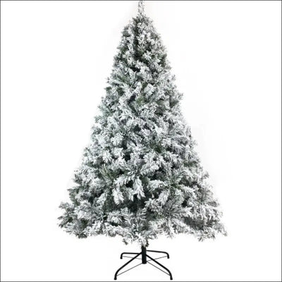 Artificial fir Christmas tree with snow flocked branches, includes stand.