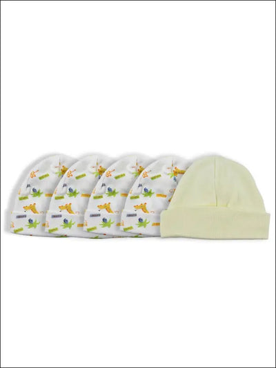 Bambini Baby Cap (Pack of 5) - One Size / Print/Yellow - Kids & Babies