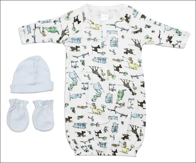 Bambini Boys’ 3 Piece Layette Set - Newborn / White/Blue - Kids & Babies