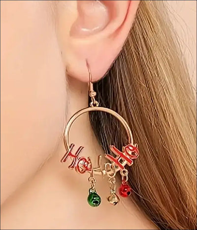CHRISTMAS THEME HOOP EARRING - HOHOHO - Jewelry & Watches