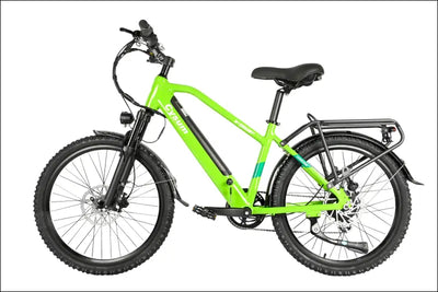 CYSUM Hoody electric mountain bike for teens, 24 inch, vibrant green with 250W motor.
