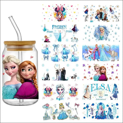 Frozen Disney Elsa Princess Cute 16oz UV DTF Sticker For Glass - Other