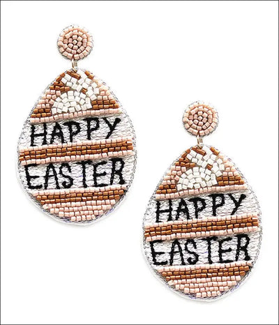 HANDMADE MULTI SEEDBEAD EASTER THEME EARRING - EGG - Jewelry & Watches