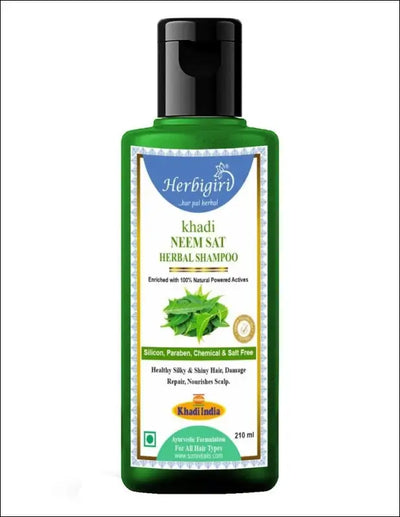 Herbigiri Khadi neem sat herbal shampoo - 210ML / NA - Bath & Beauty