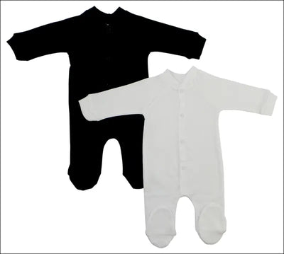 Interlock Black and White Closed-toe Sleep & Play - Baby Clothing