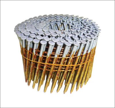 16 Gauge Ring Shank Angled Coil Framing Nails in Wire Collation.