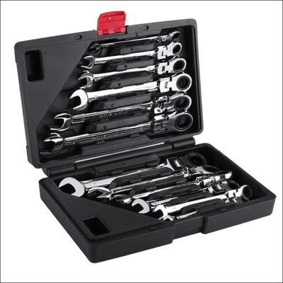 Pro Spanner Wrench Ratchet Polished Set Kit Metric 8 -19mm Car Tools - Automotive