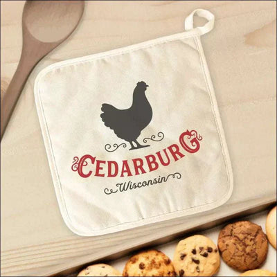 Vintage Icon (Chicken) City/State - Cotton Pot Holder - Home & Garden